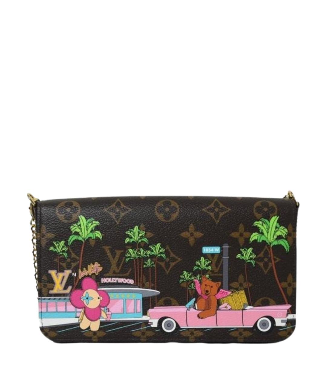 LOUIS VUITTON Коричневая кожаная сумка через плечо, фото 1