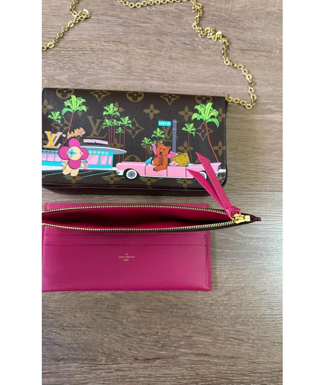 LOUIS VUITTON Коричневая кожаная сумка через плечо, фото 4