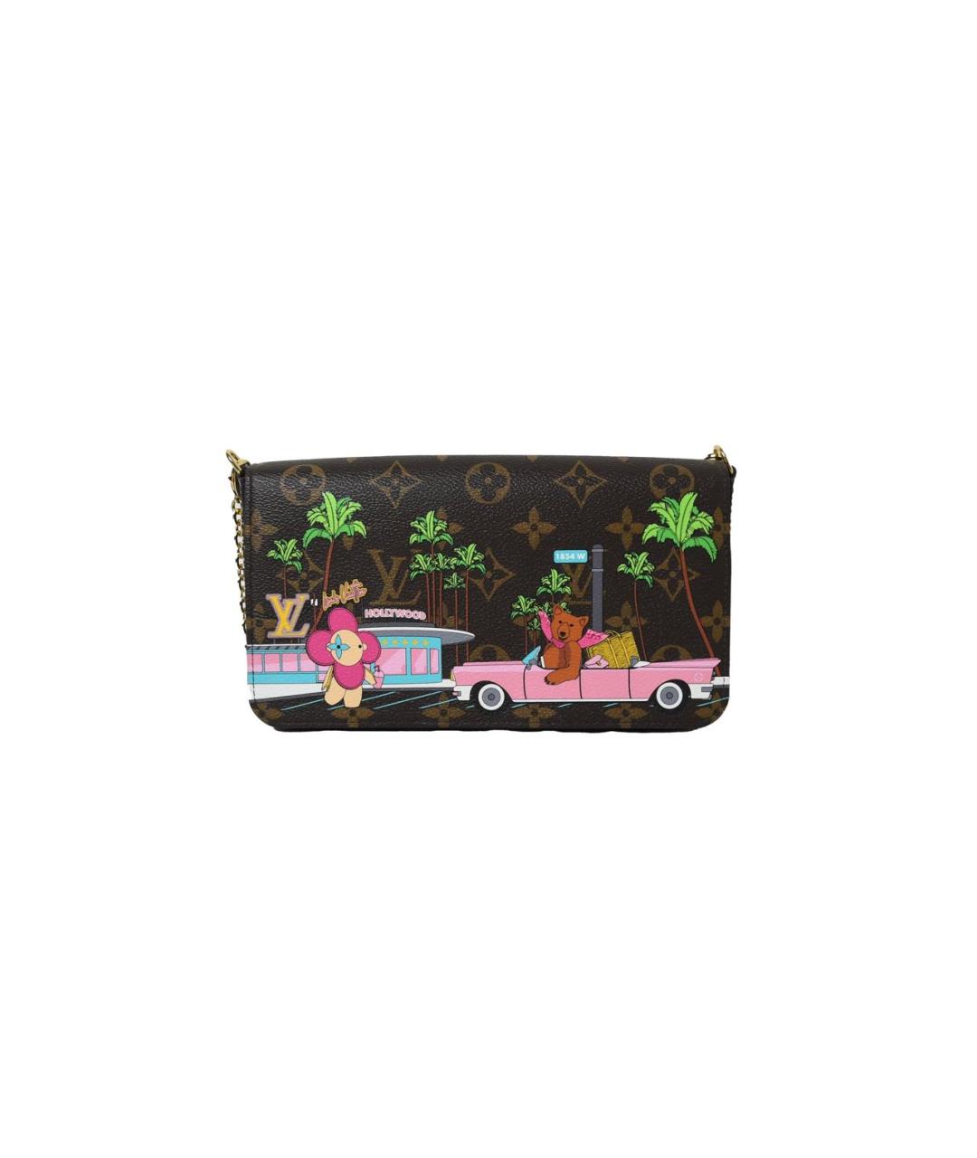 LOUIS VUITTON Коричневая кожаная сумка через плечо, фото 9