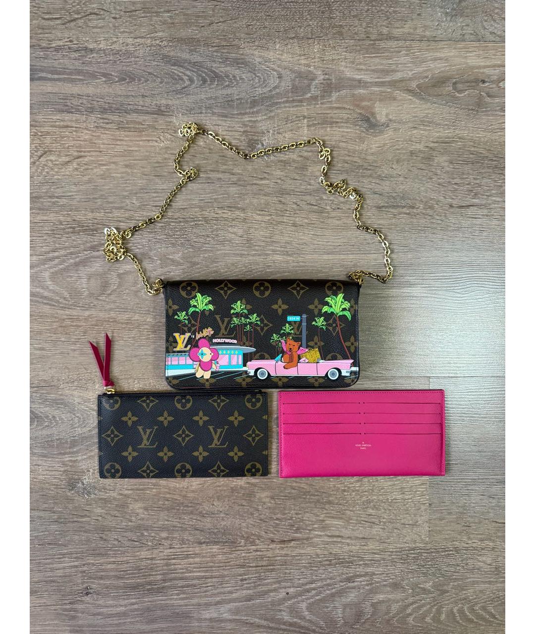 LOUIS VUITTON Коричневая кожаная сумка через плечо, фото 2