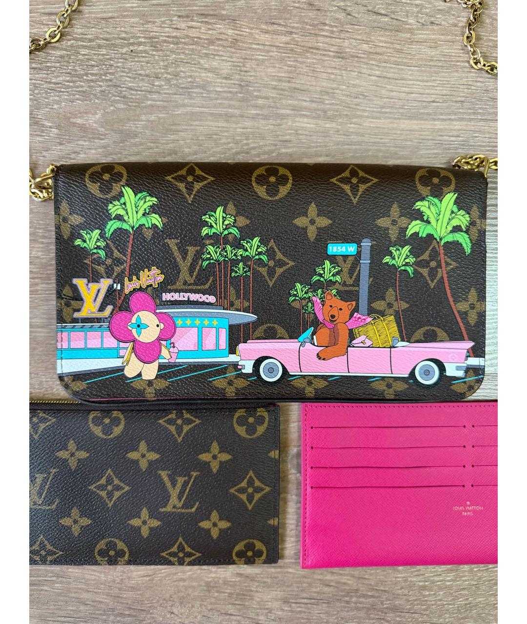 LOUIS VUITTON Коричневая кожаная сумка через плечо, фото 3