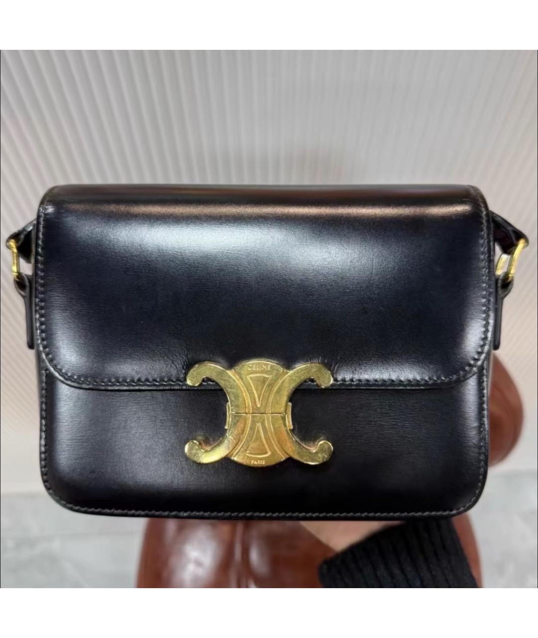 CELINE Черная кожаная сумка через плечо, фото 4