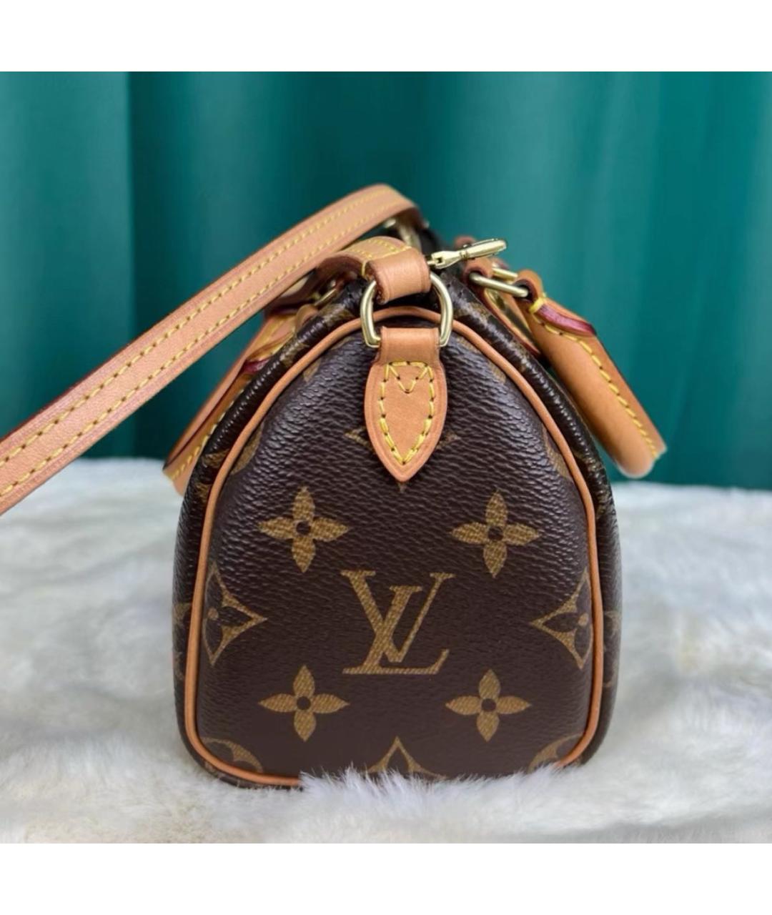 LOUIS VUITTON Коричневая кожаная сумка через плечо, фото 2