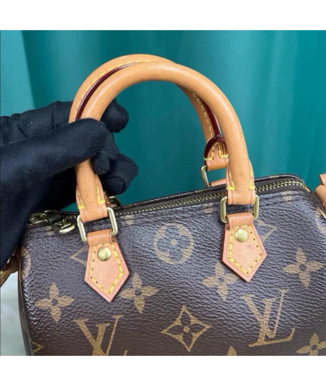 LOUIS VUITTON Коричневая кожаная сумка через плечо, фото 3