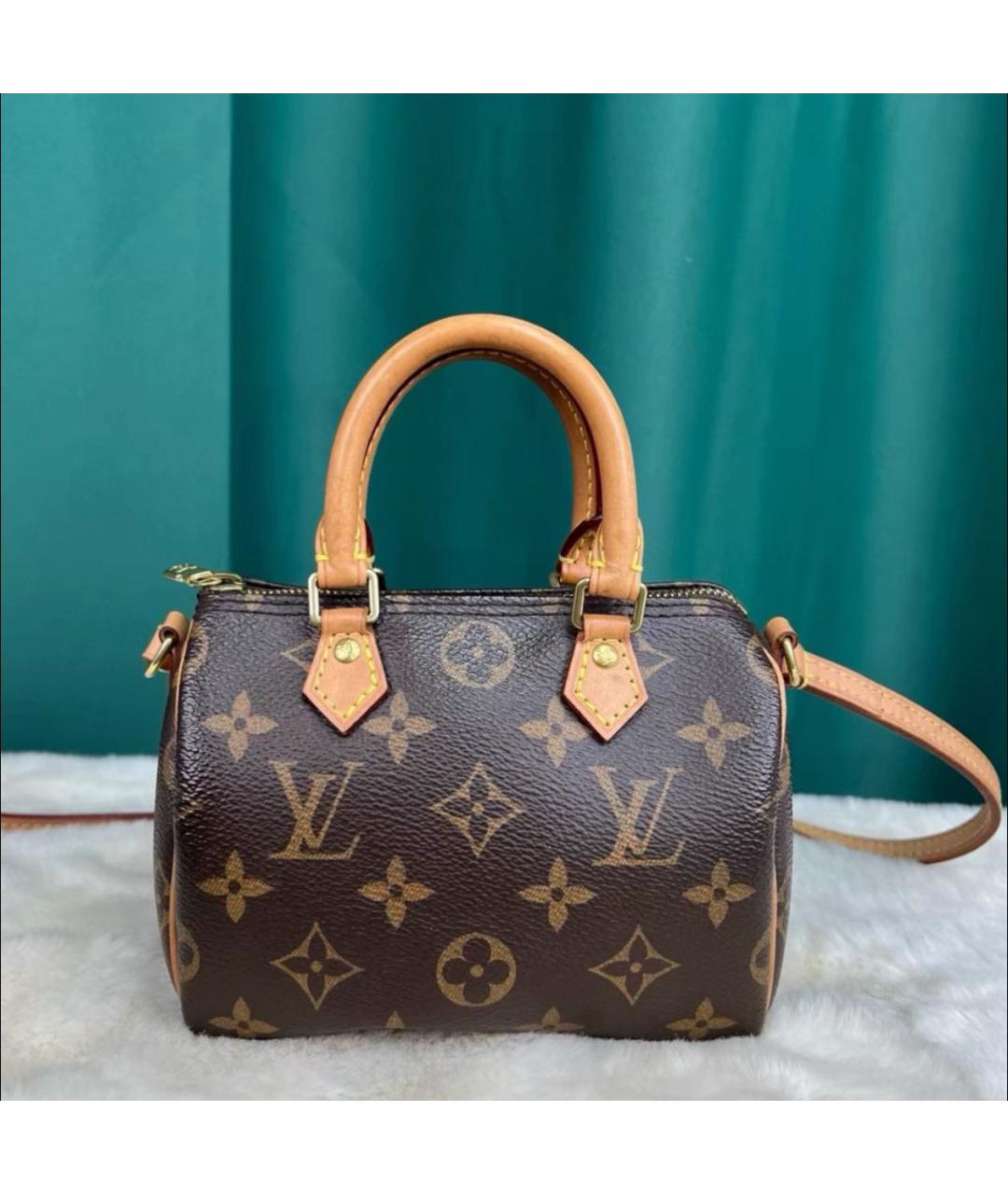 LOUIS VUITTON Коричневая кожаная сумка через плечо, фото 4