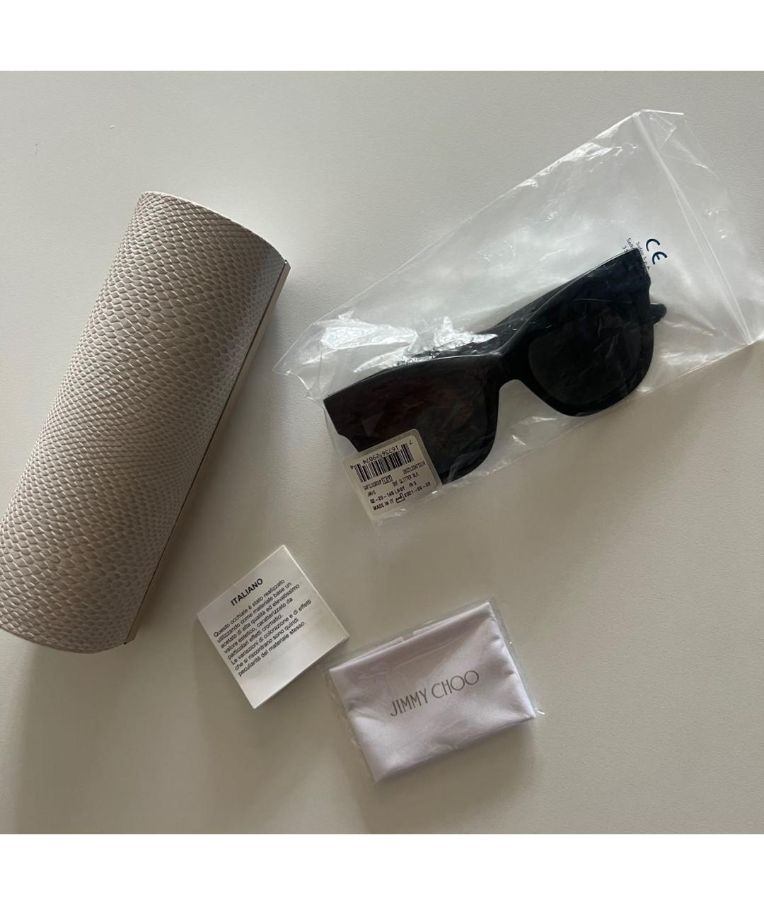 JIMMY CHOO Черные пластиковые солнцезащитные очки, фото 4