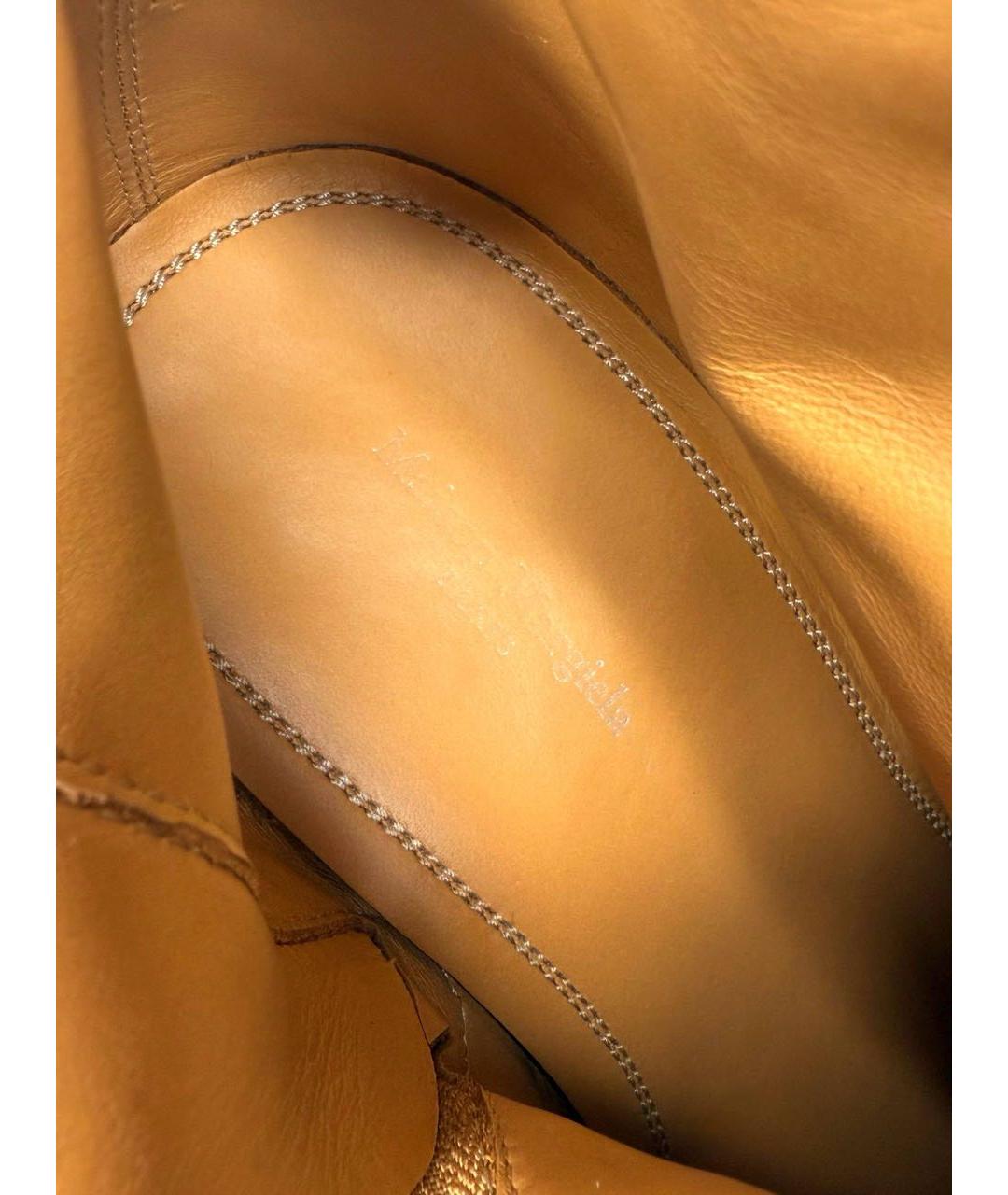 MAISON MARGIELA Бежевые кожаные ботфорты, фото 5