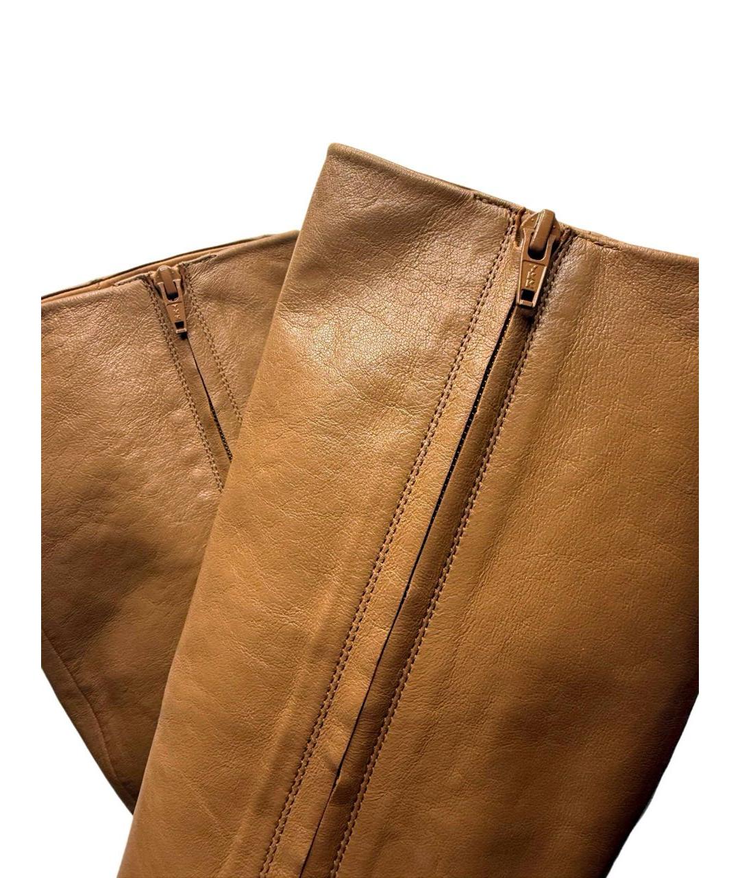 MAISON MARGIELA Бежевые кожаные ботфорты, фото 6