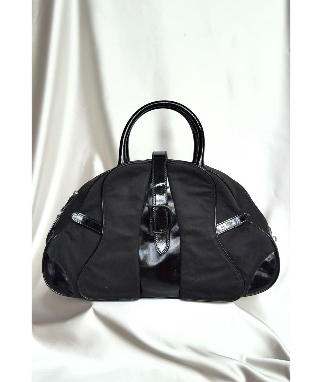 CHRISTIAN DIOR Черная деним сумка с короткими ручками, фото 8