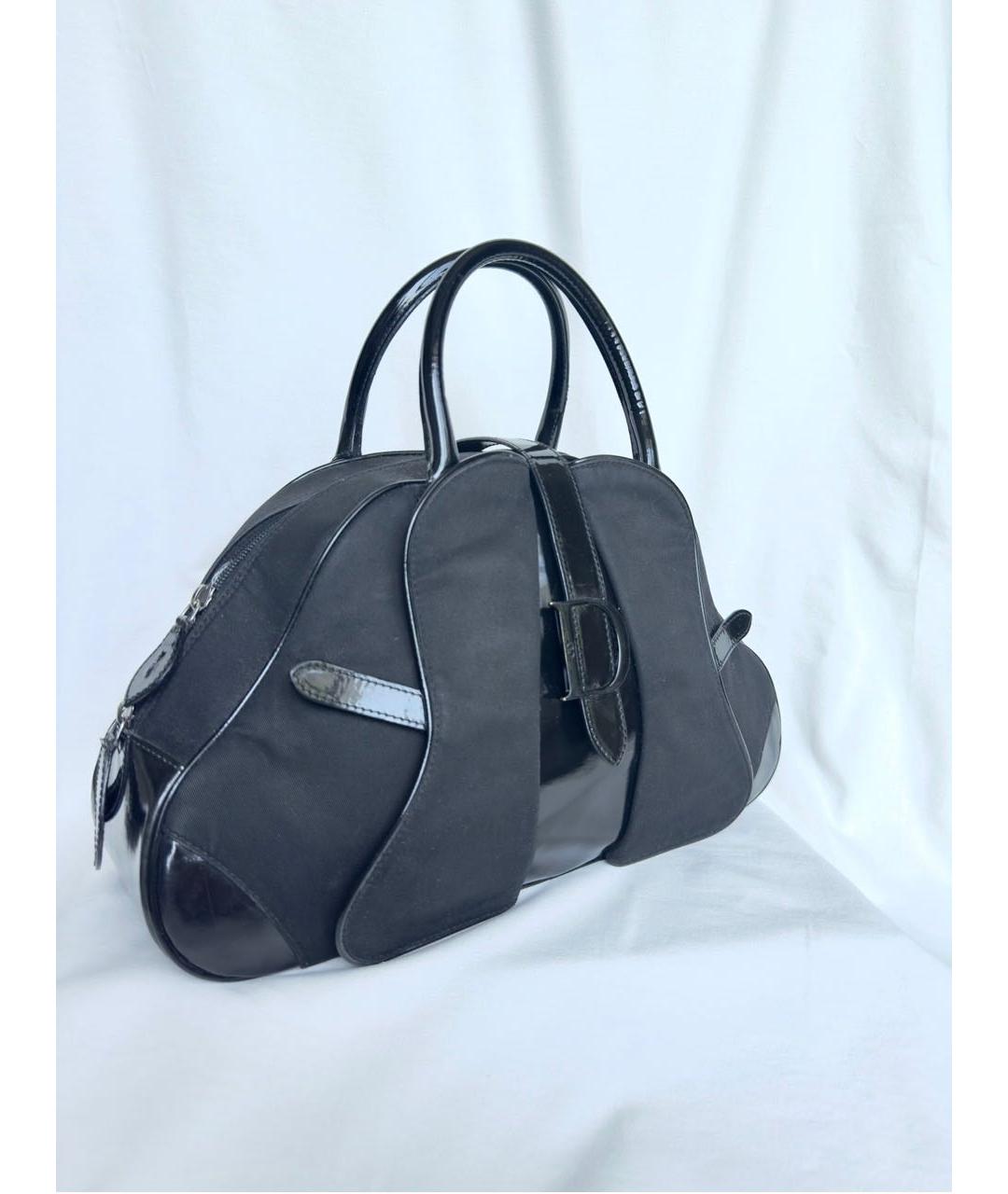 CHRISTIAN DIOR Черная деним сумка с короткими ручками, фото 2