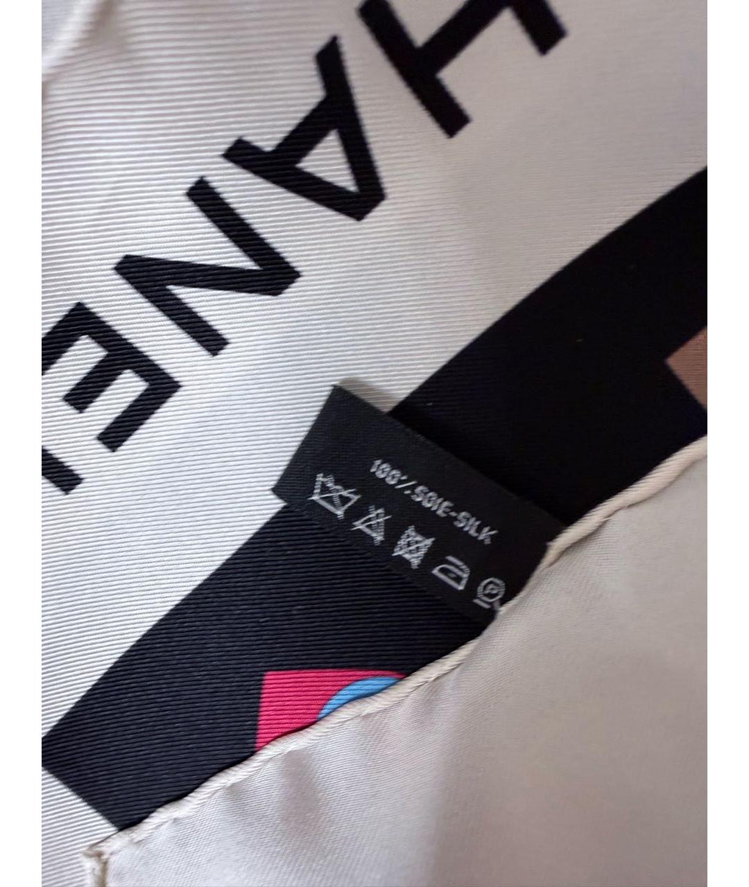 CHANEL Черный шелковый платок, фото 5