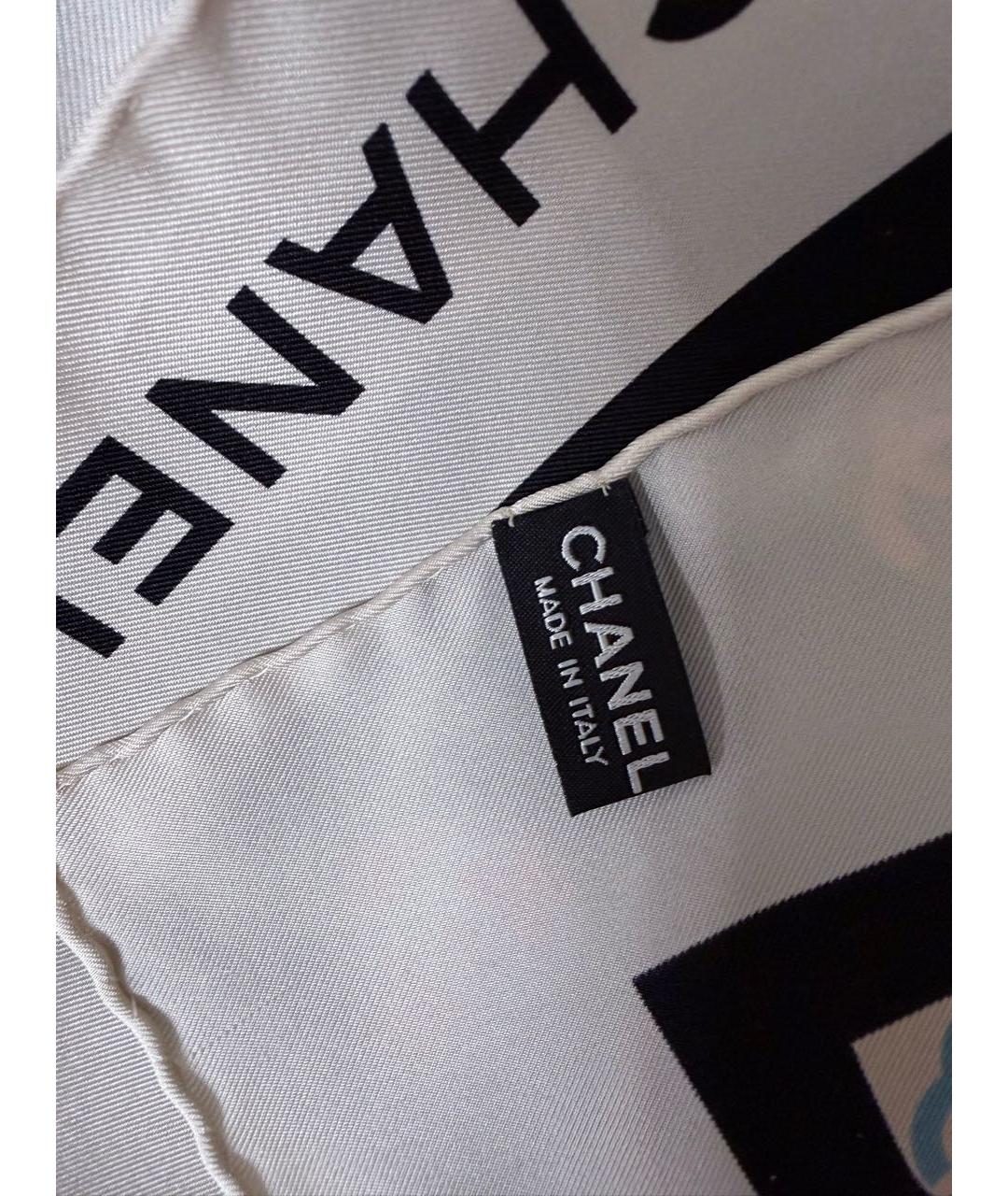 CHANEL Черный шелковый платок, фото 4