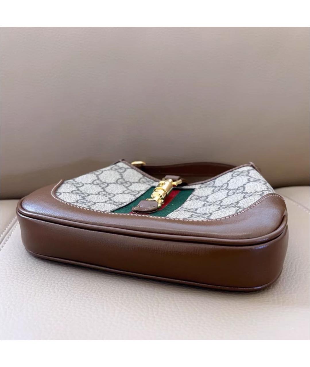 GUCCI Коричневая кожаная сумка через плечо, фото 3