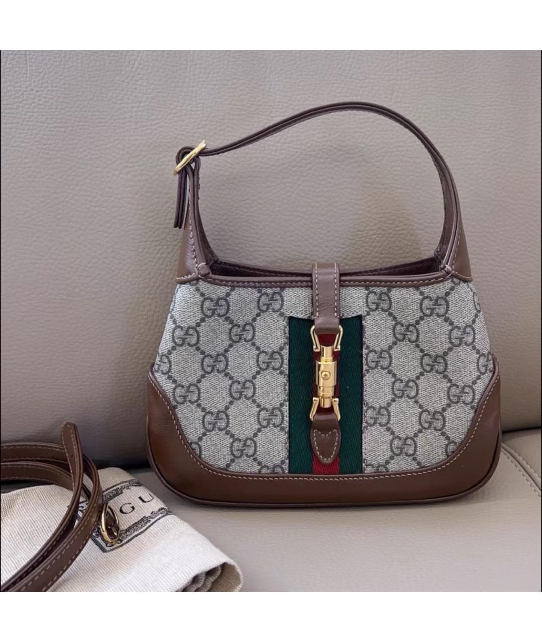 GUCCI Коричневая кожаная сумка через плечо, фото 4