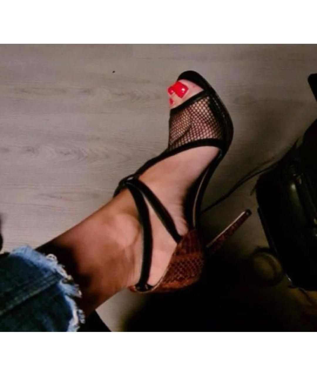 DOLCE&GABBANA Коричневые босоножки из экзотической кожи, фото 8