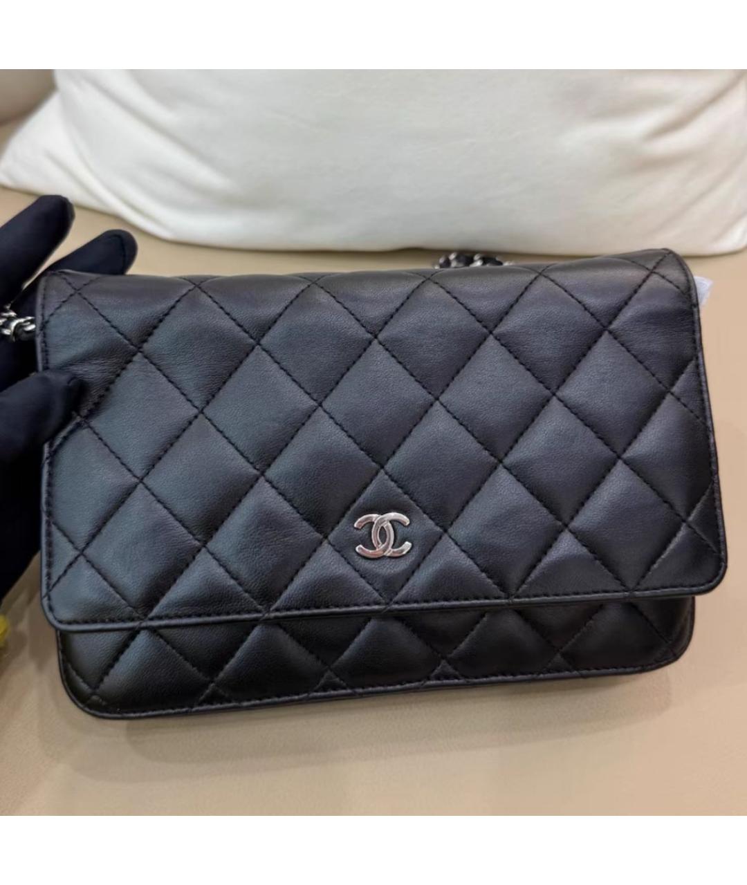 CHANEL Черная кожаная сумка через плечо, фото 3