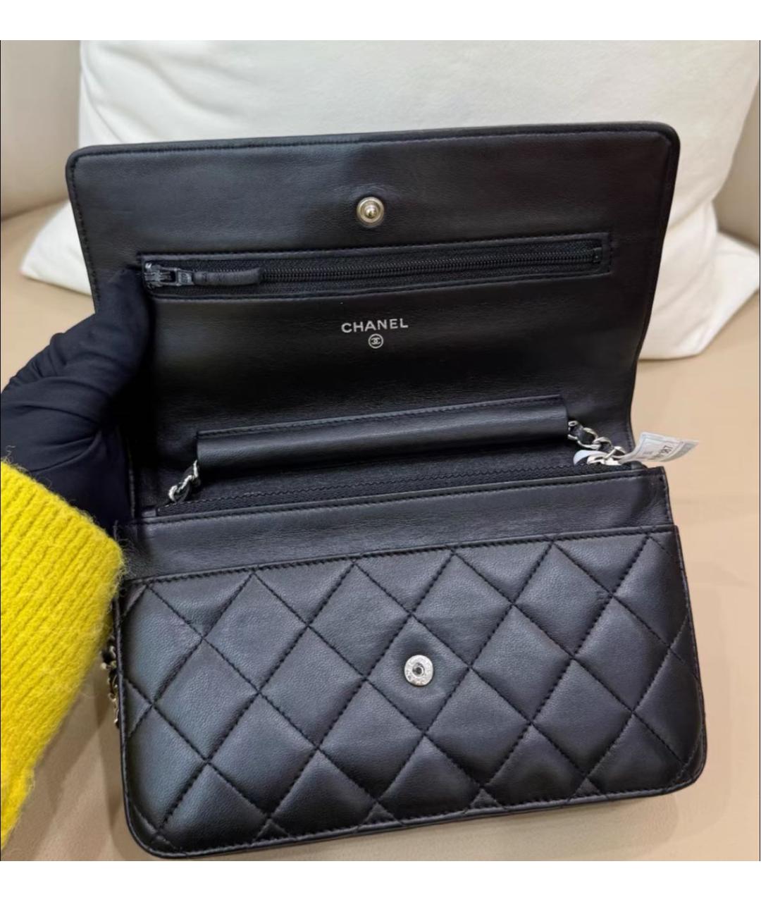 CHANEL Черная кожаная сумка через плечо, фото 4