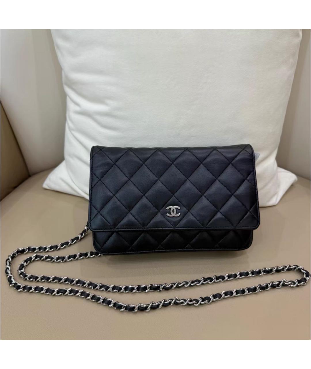 CHANEL Черная кожаная сумка через плечо, фото 5