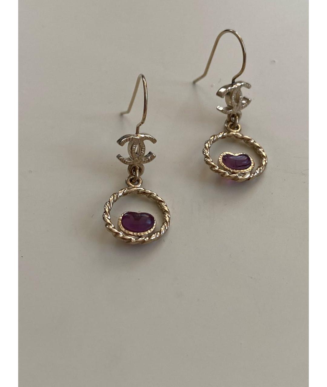 CHANEL Золотые металлические серьги, фото 2