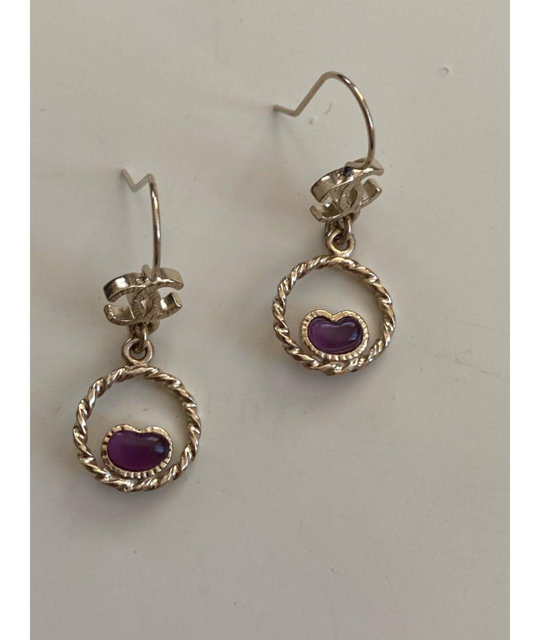 CHANEL Золотые металлические серьги, фото 3