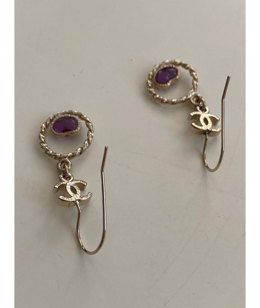 CHANEL Золотые металлические серьги, фото 5