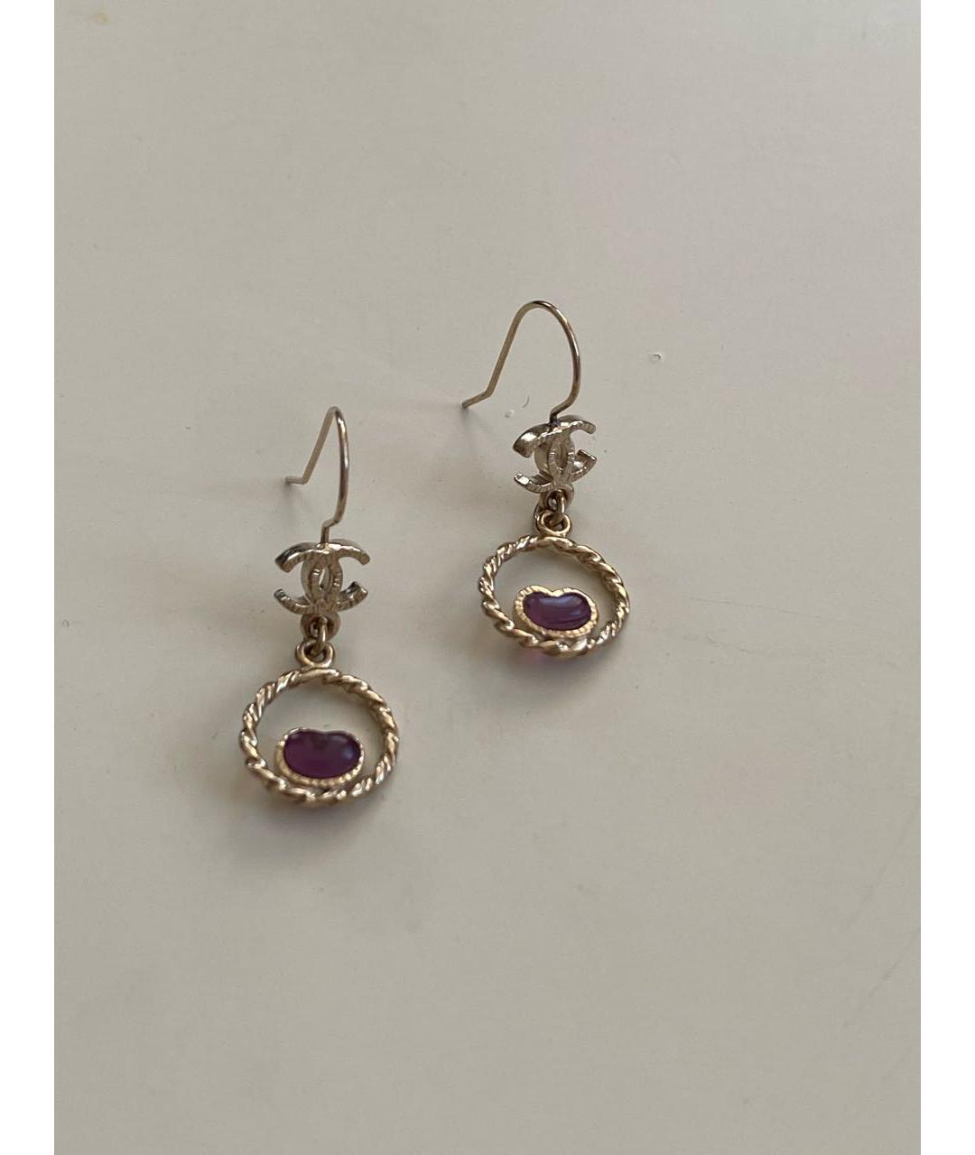 CHANEL Золотые металлические серьги, фото 7