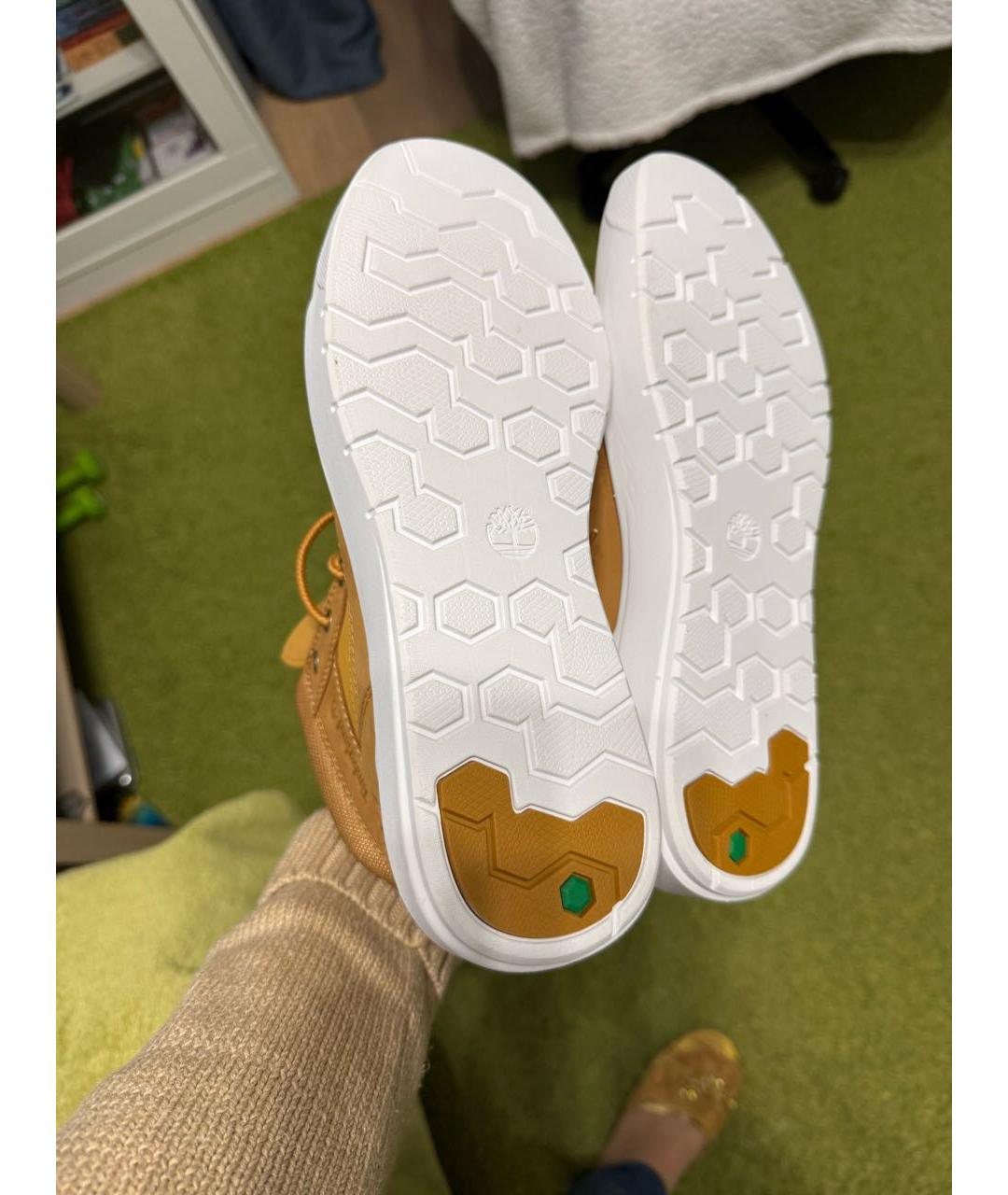 TIMBERLAND Желтые нубуковые высокие ботинки, фото 5