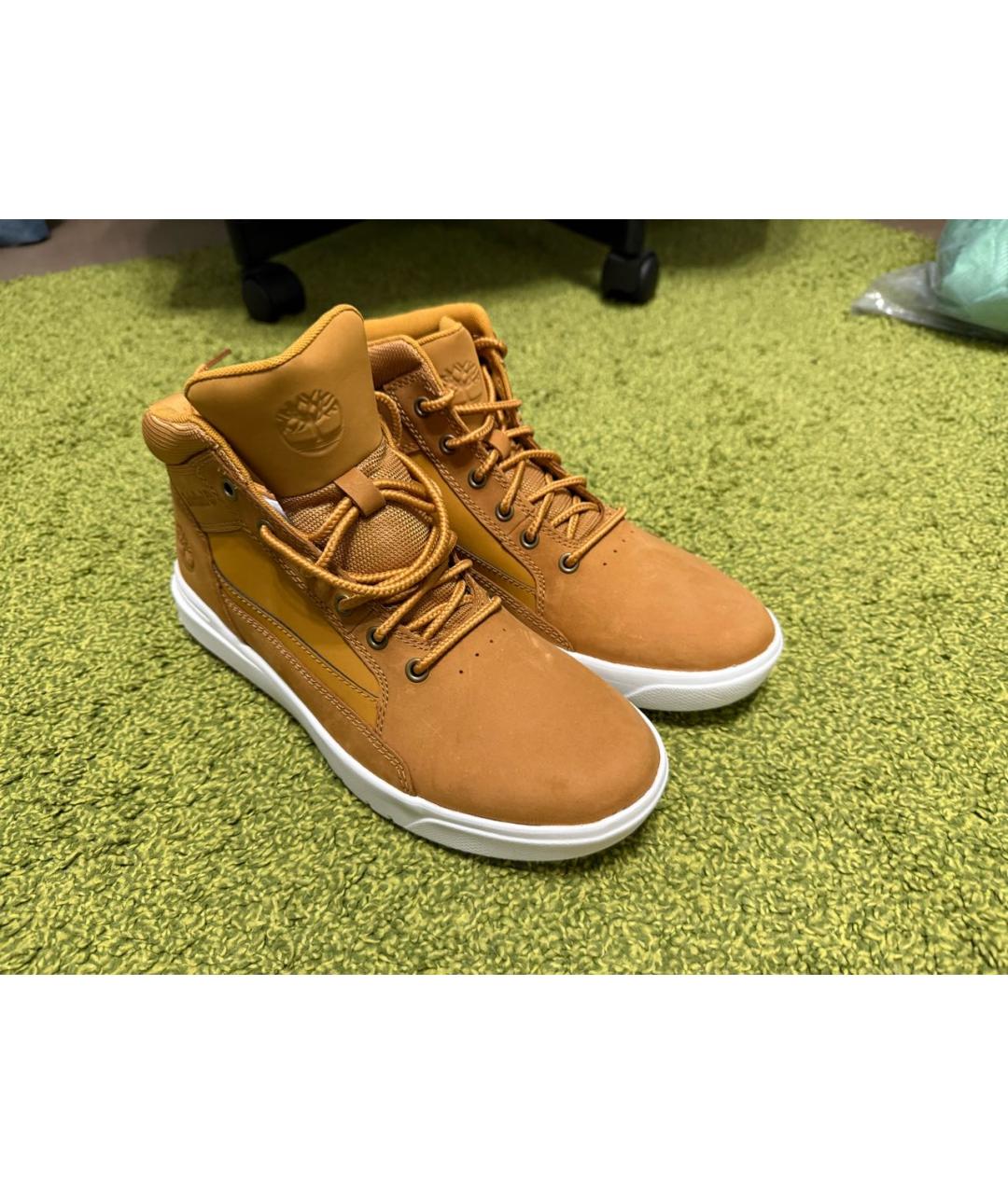 TIMBERLAND Желтые нубуковые высокие ботинки, фото 3