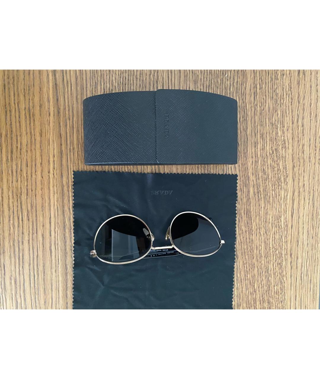 PRADA Черные металлические солнцезащитные очки, фото 6