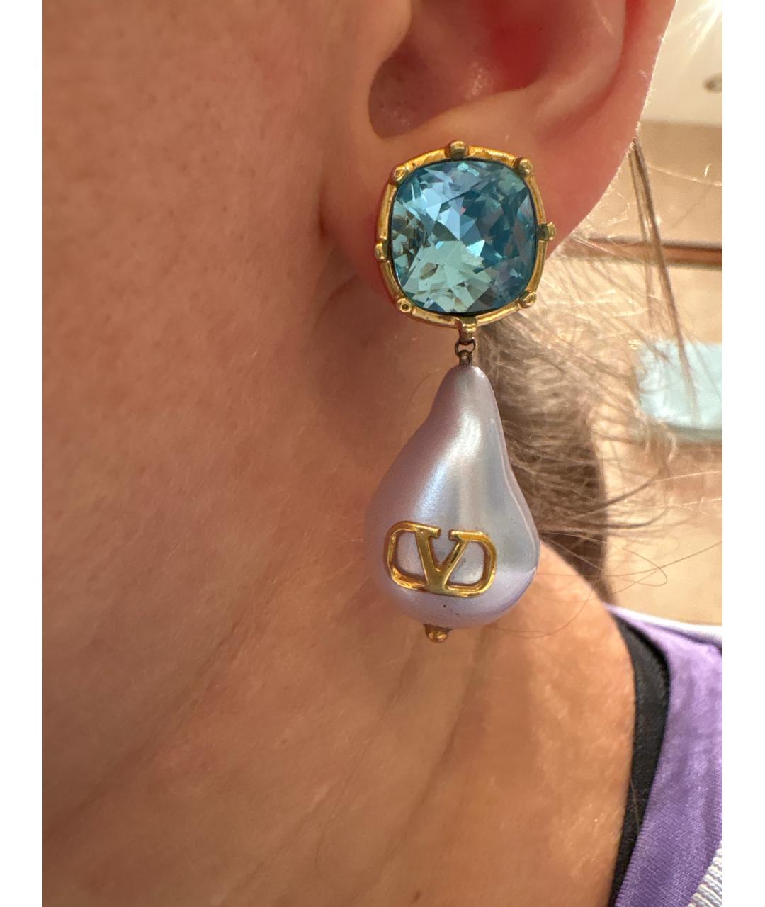 VALENTINO Фиолетовые латунные серьги, фото 5