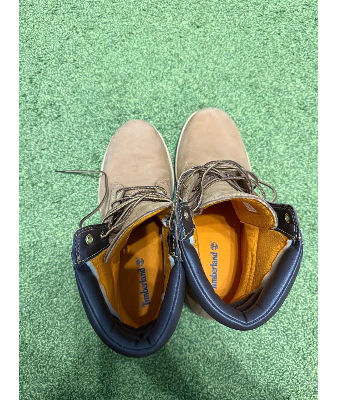 TIMBERLAND Желтые нубуковые высокие ботинки, фото 6