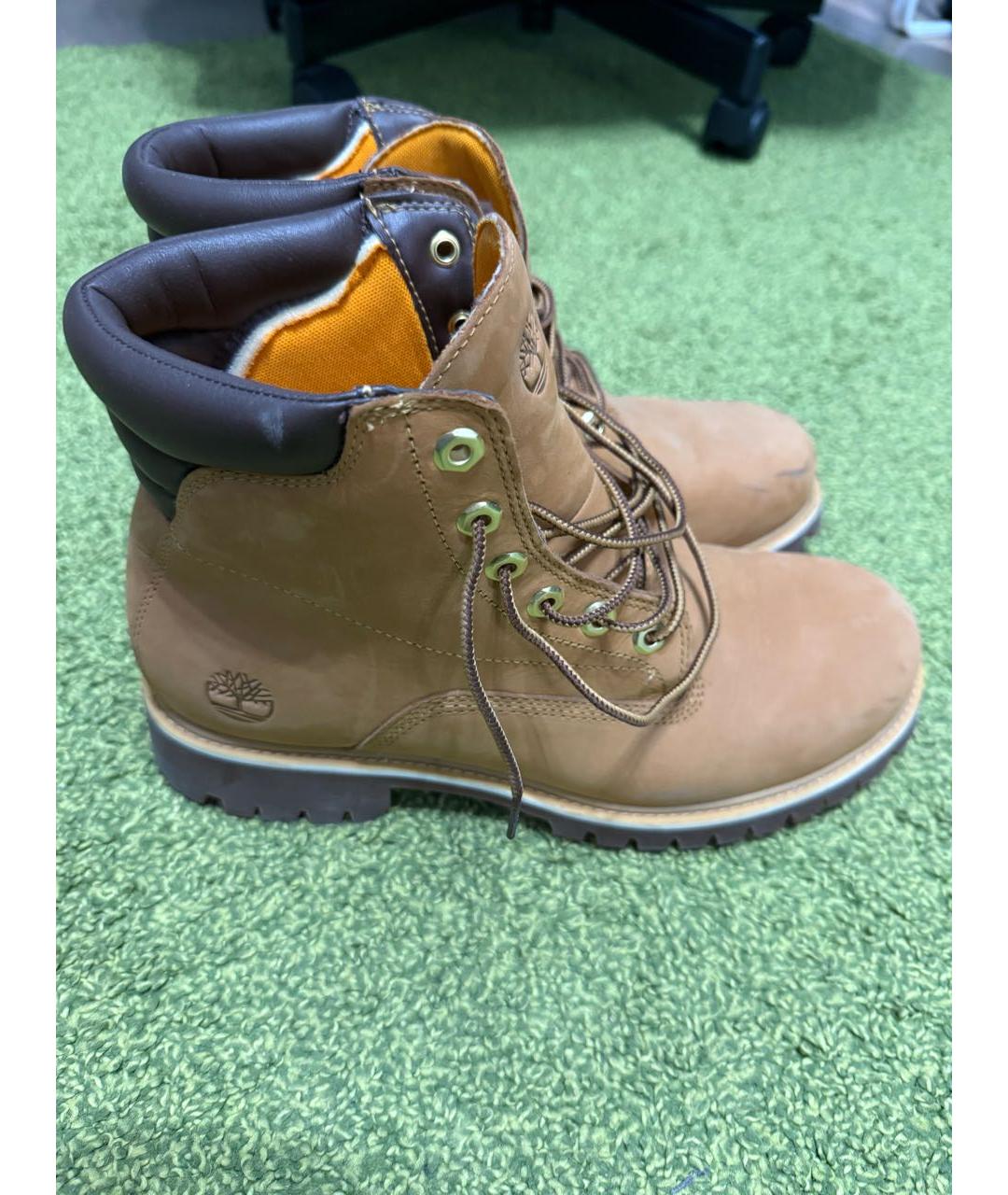 TIMBERLAND Желтые нубуковые высокие ботинки, фото 2