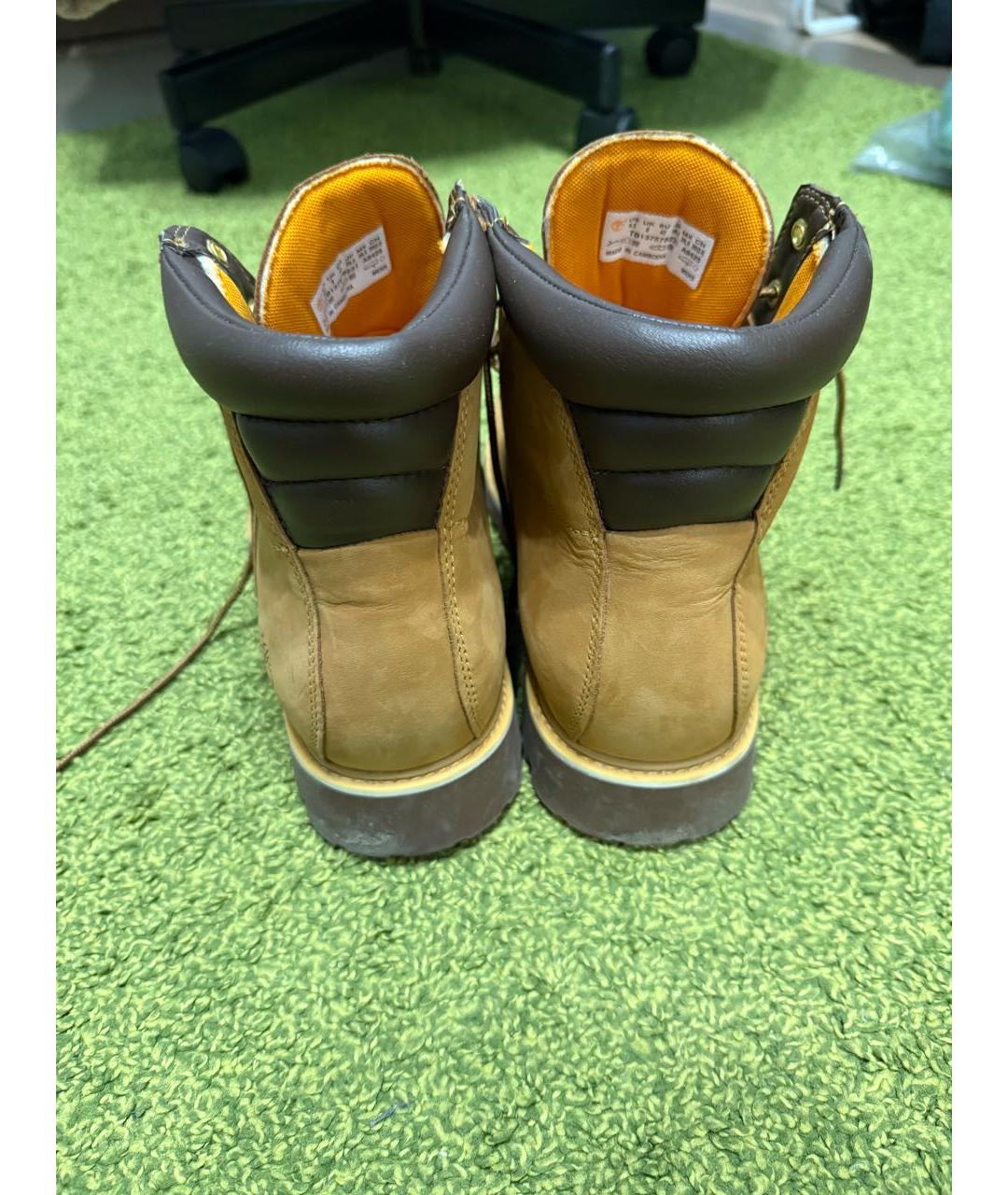 TIMBERLAND Желтые нубуковые высокие ботинки, фото 4