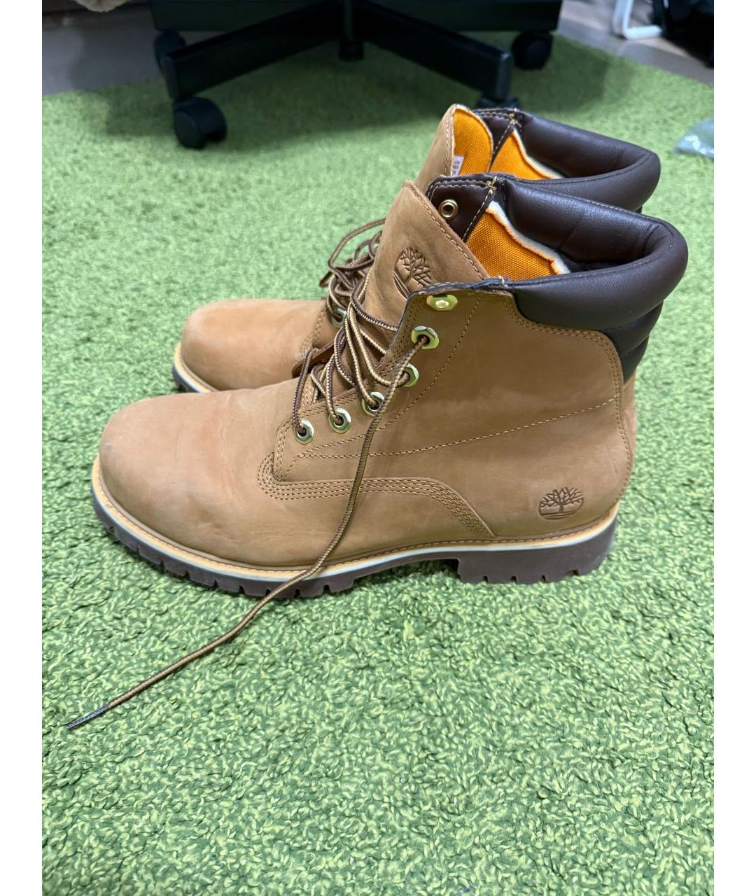 TIMBERLAND Желтые нубуковые высокие ботинки, фото 8