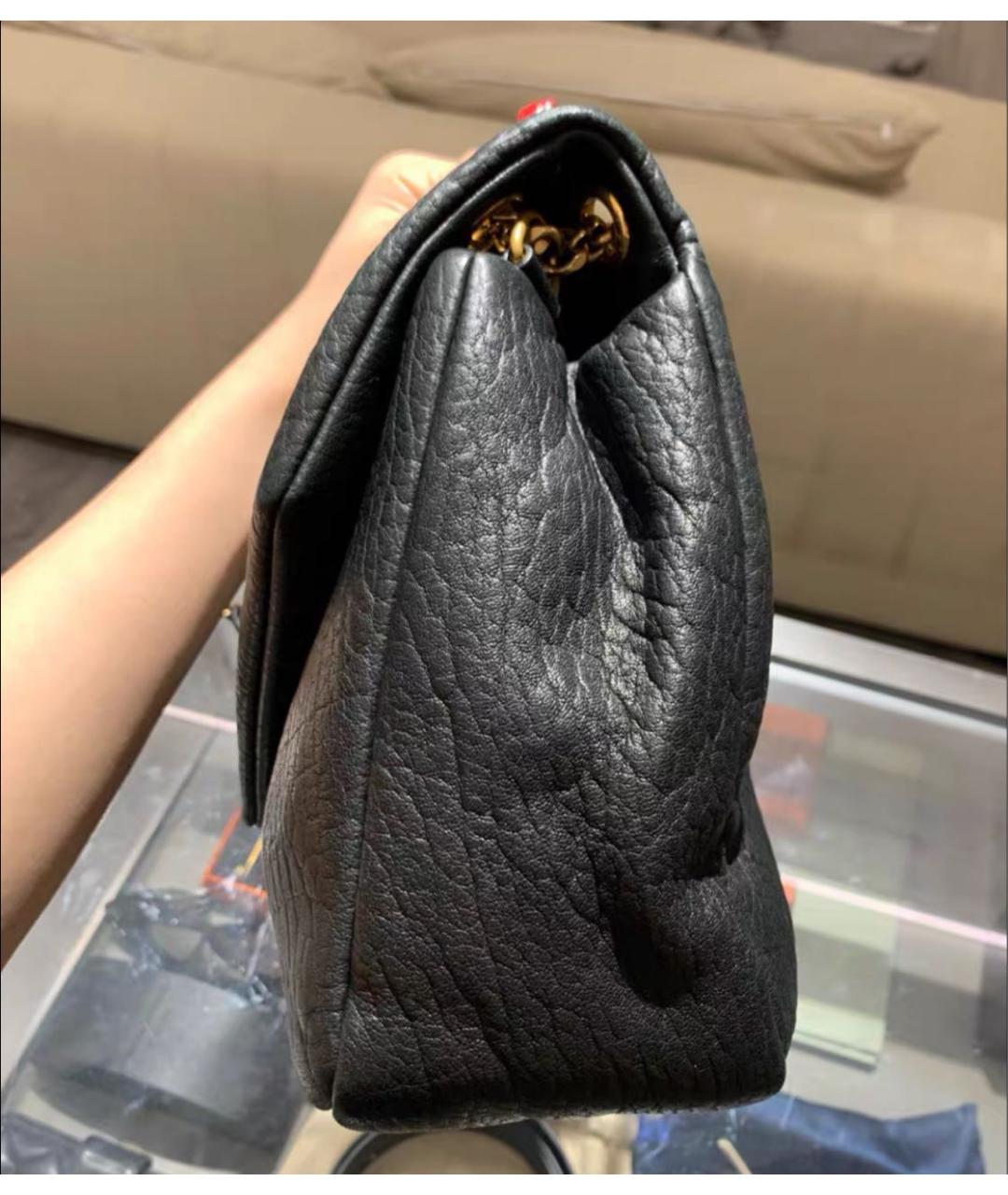 SAINT LAURENT Черная кожаная сумка через плечо, фото 3