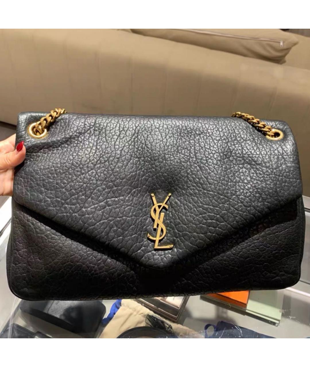 SAINT LAURENT Черная кожаная сумка через плечо, фото 4