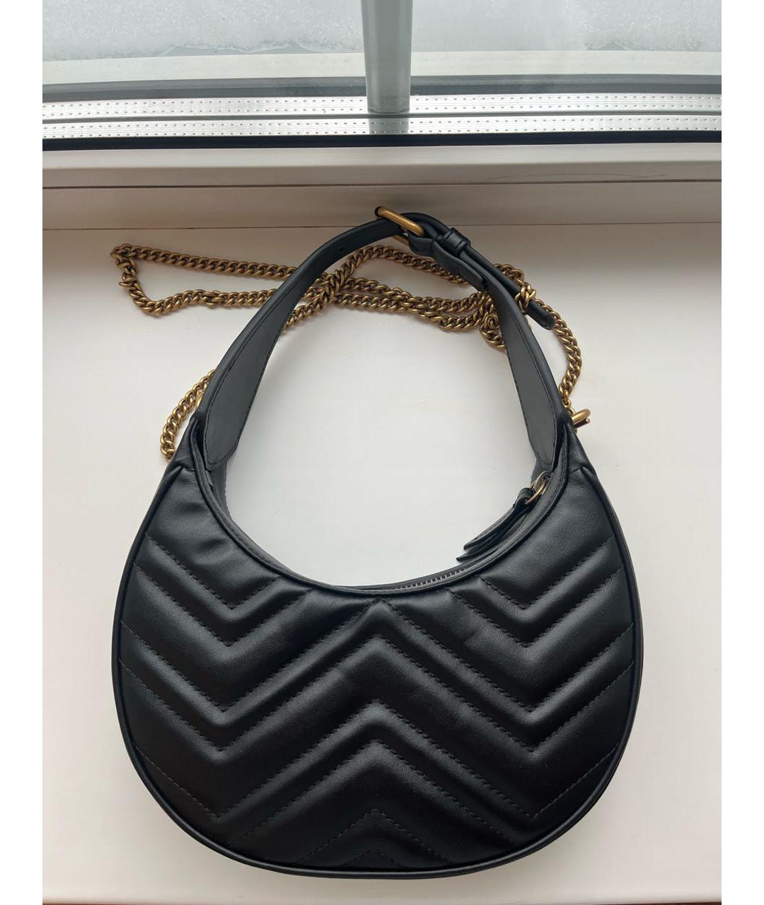 GUCCI Черная кожаная сумка с короткими ручками, фото 4