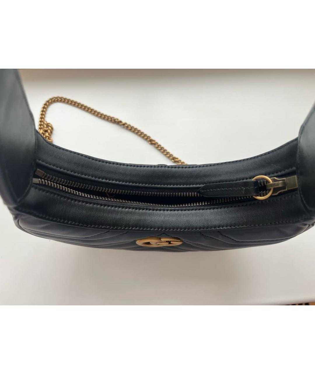 GUCCI Черная кожаная сумка с короткими ручками, фото 5