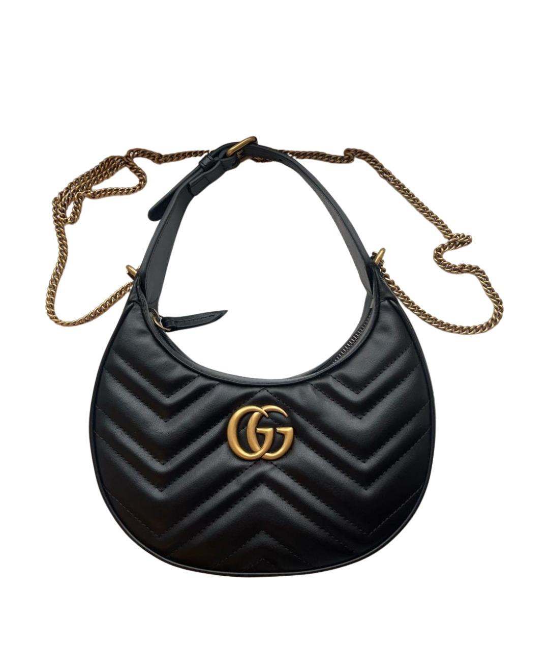 GUCCI Черная кожаная сумка с короткими ручками, фото 1