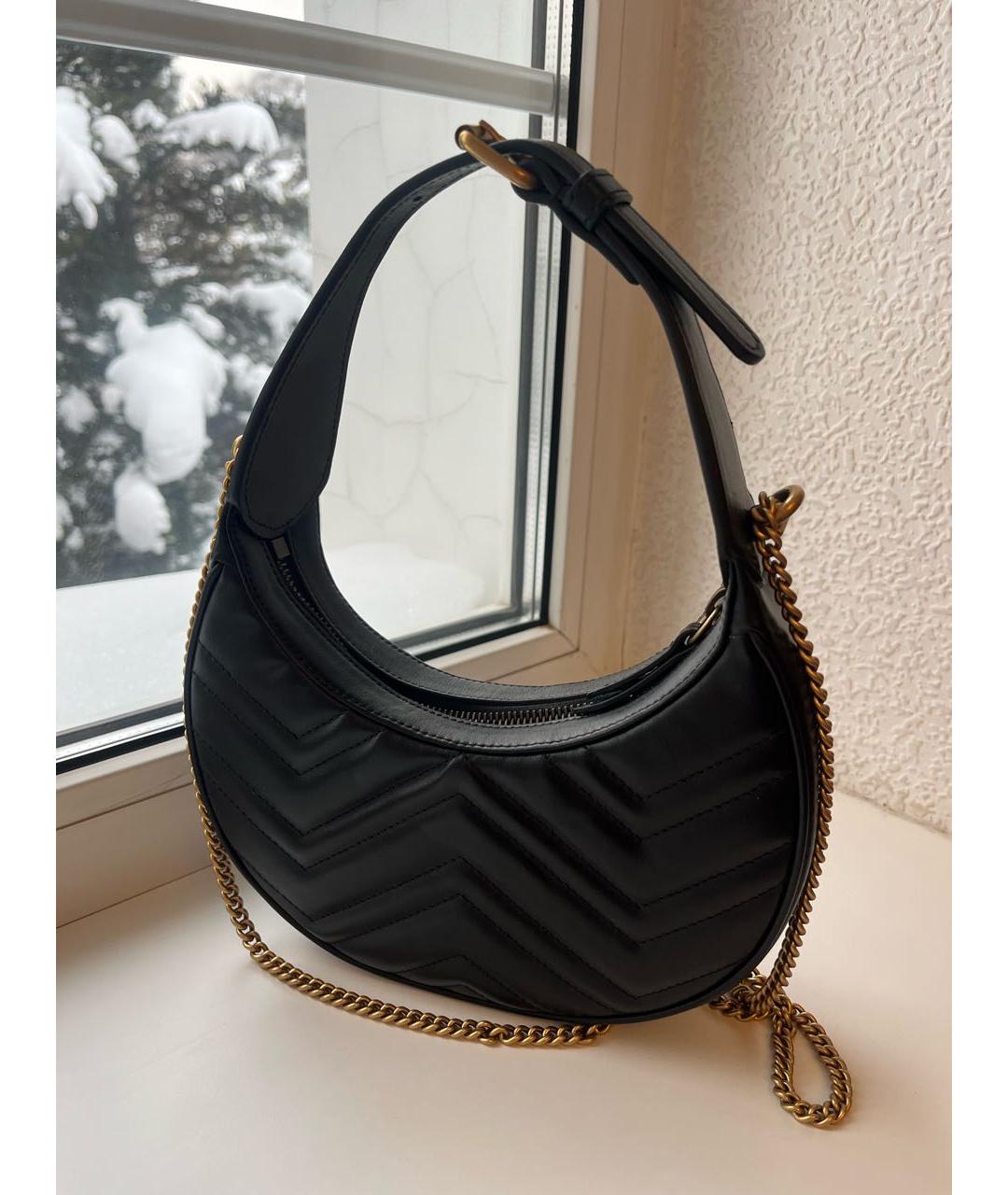 GUCCI Черная кожаная сумка с короткими ручками, фото 3