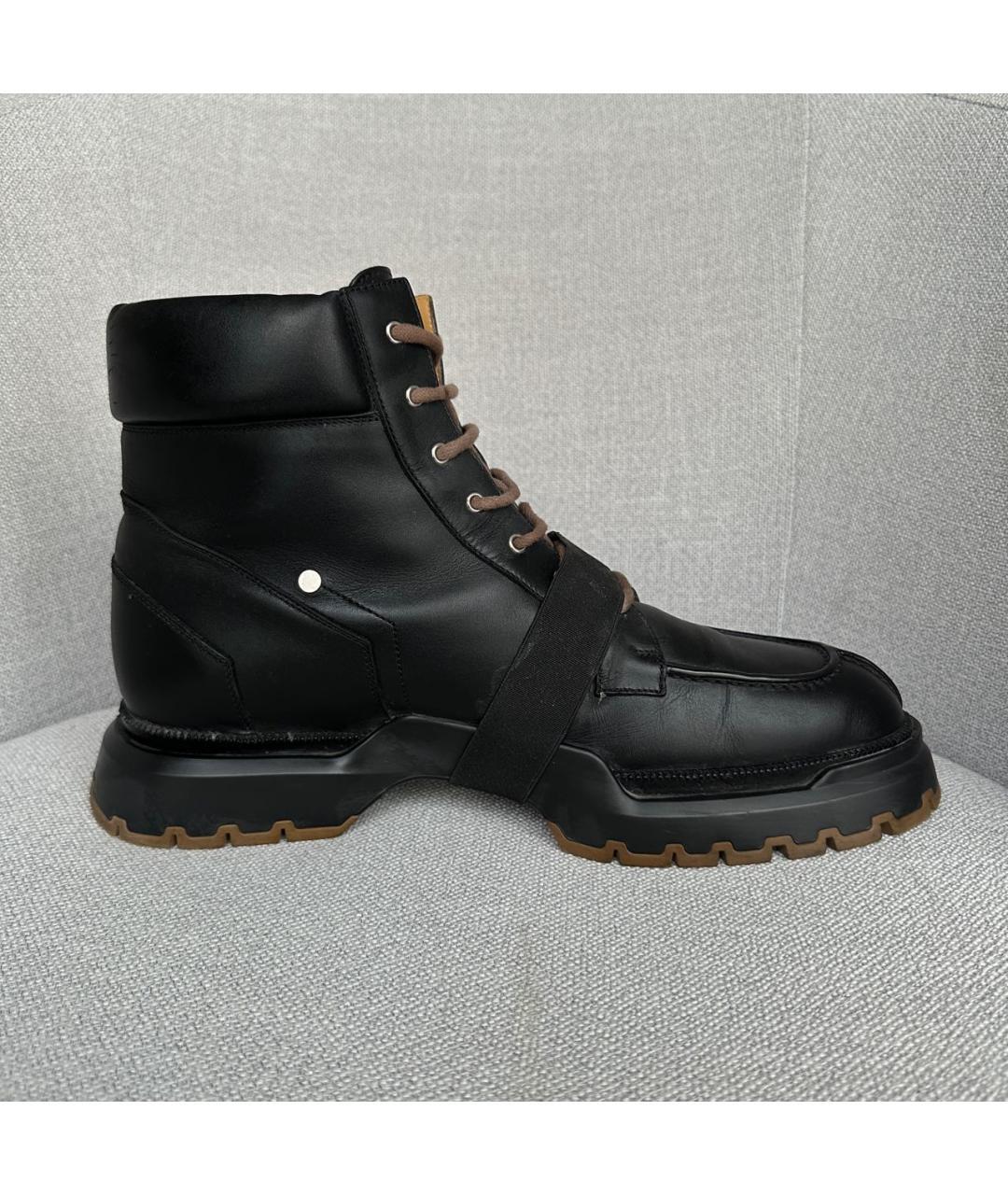 HERMES Черные кожаные высокие ботинки, фото 6