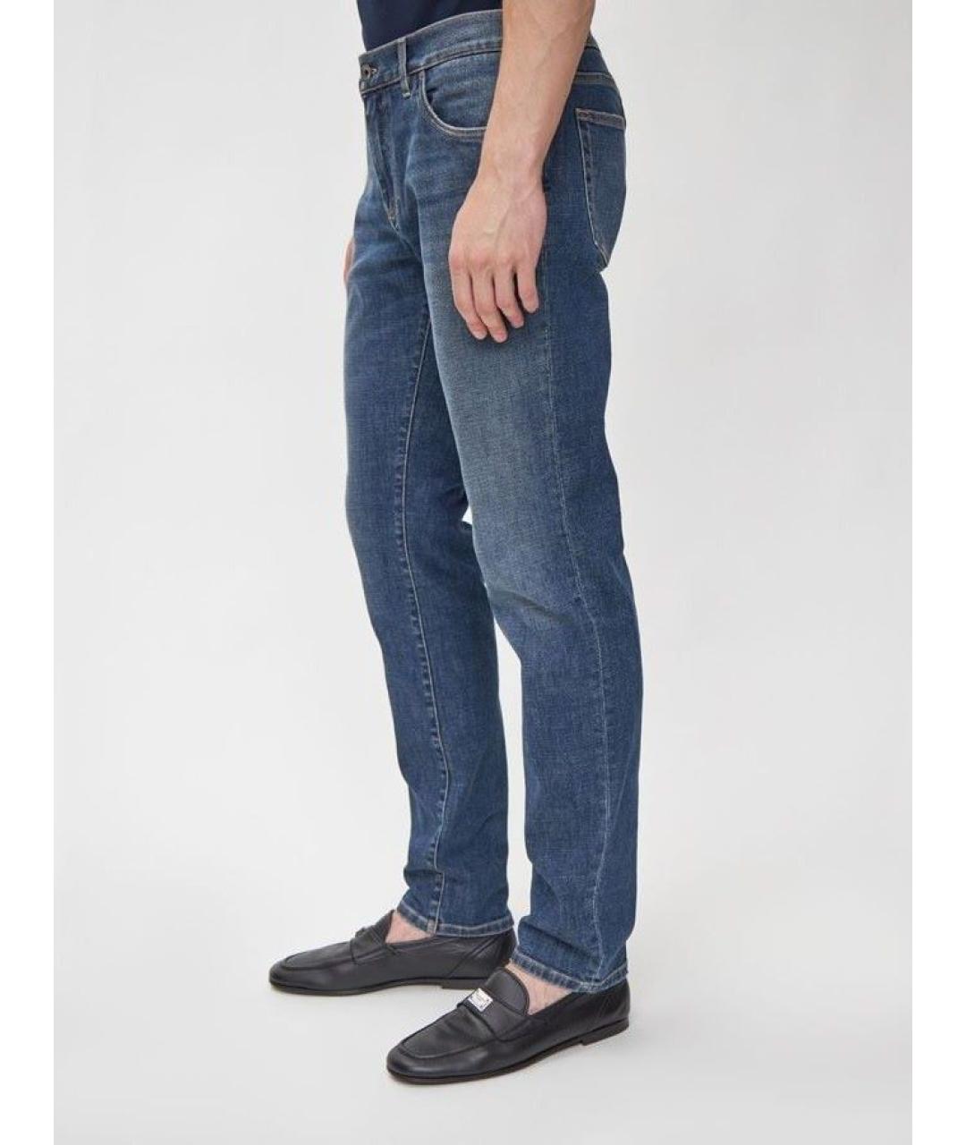 DOLCE&GABBANA Голубые хлопко-эластановые прямые джинсы, фото 9