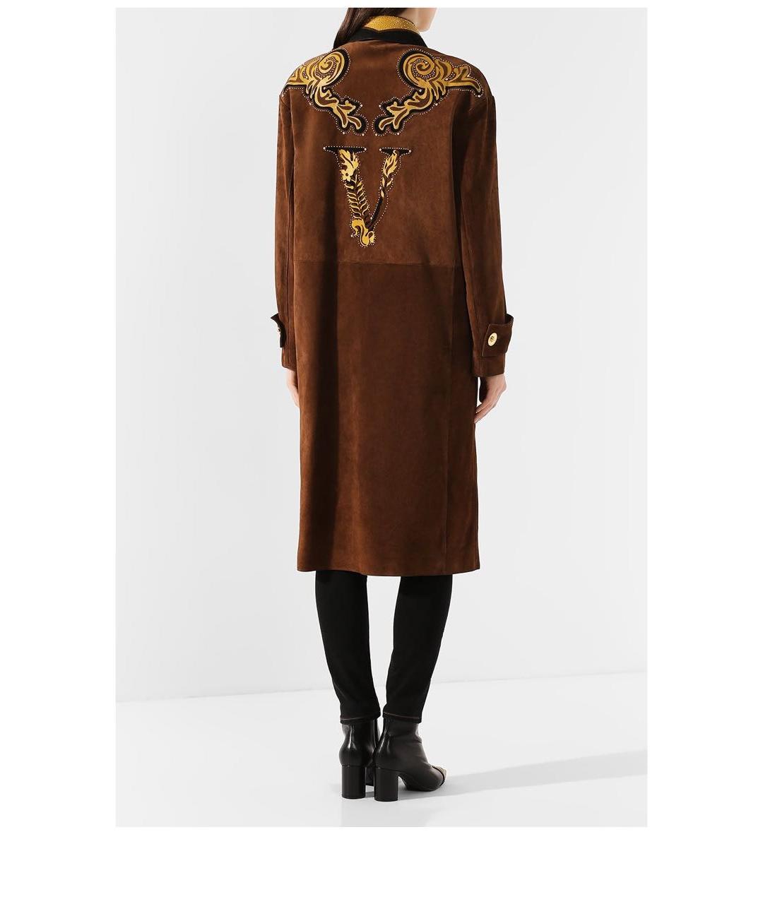 VERSACE Коричневая замшевая дубленка, фото 2