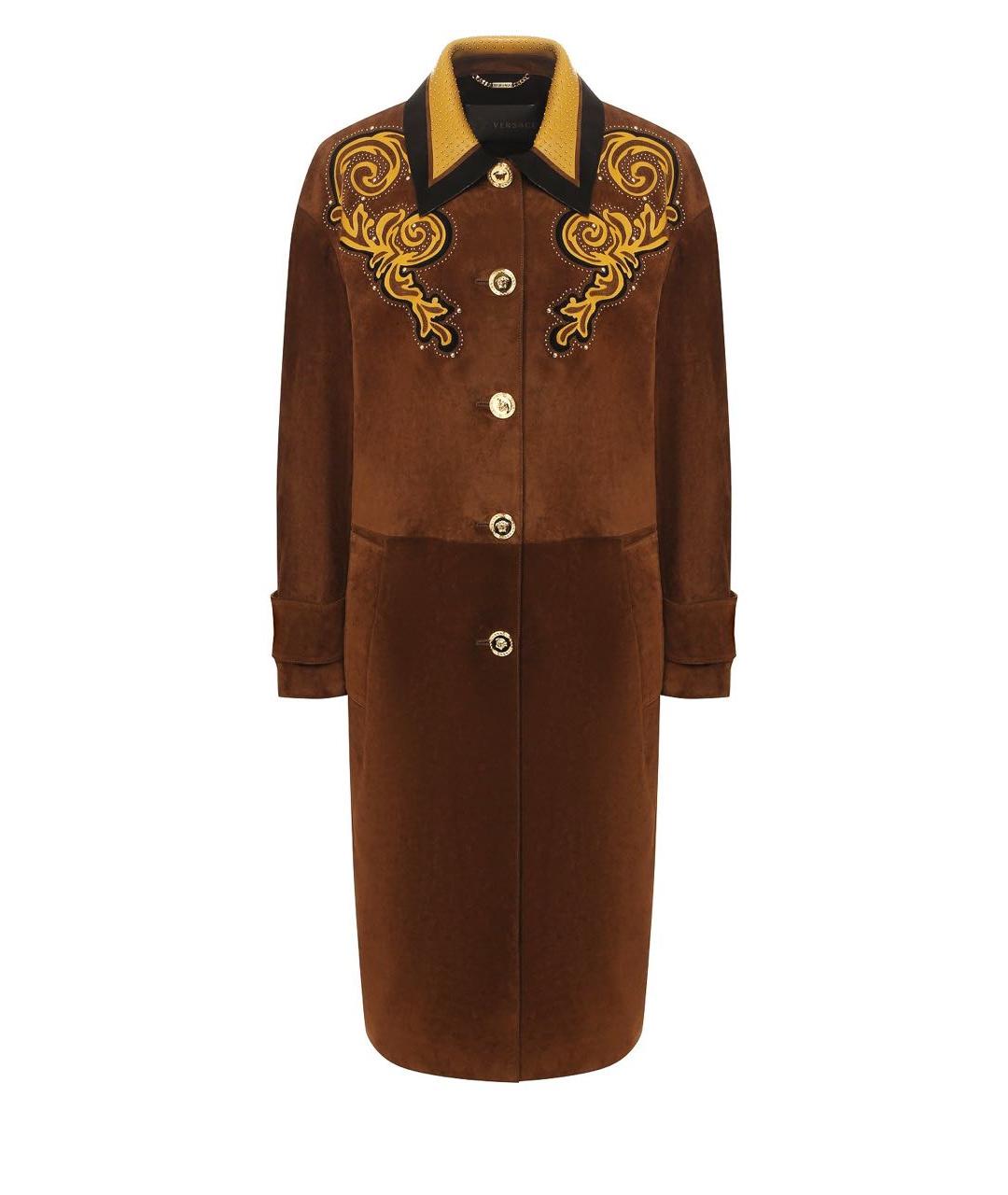 VERSACE Коричневая замшевая дубленка, фото 4