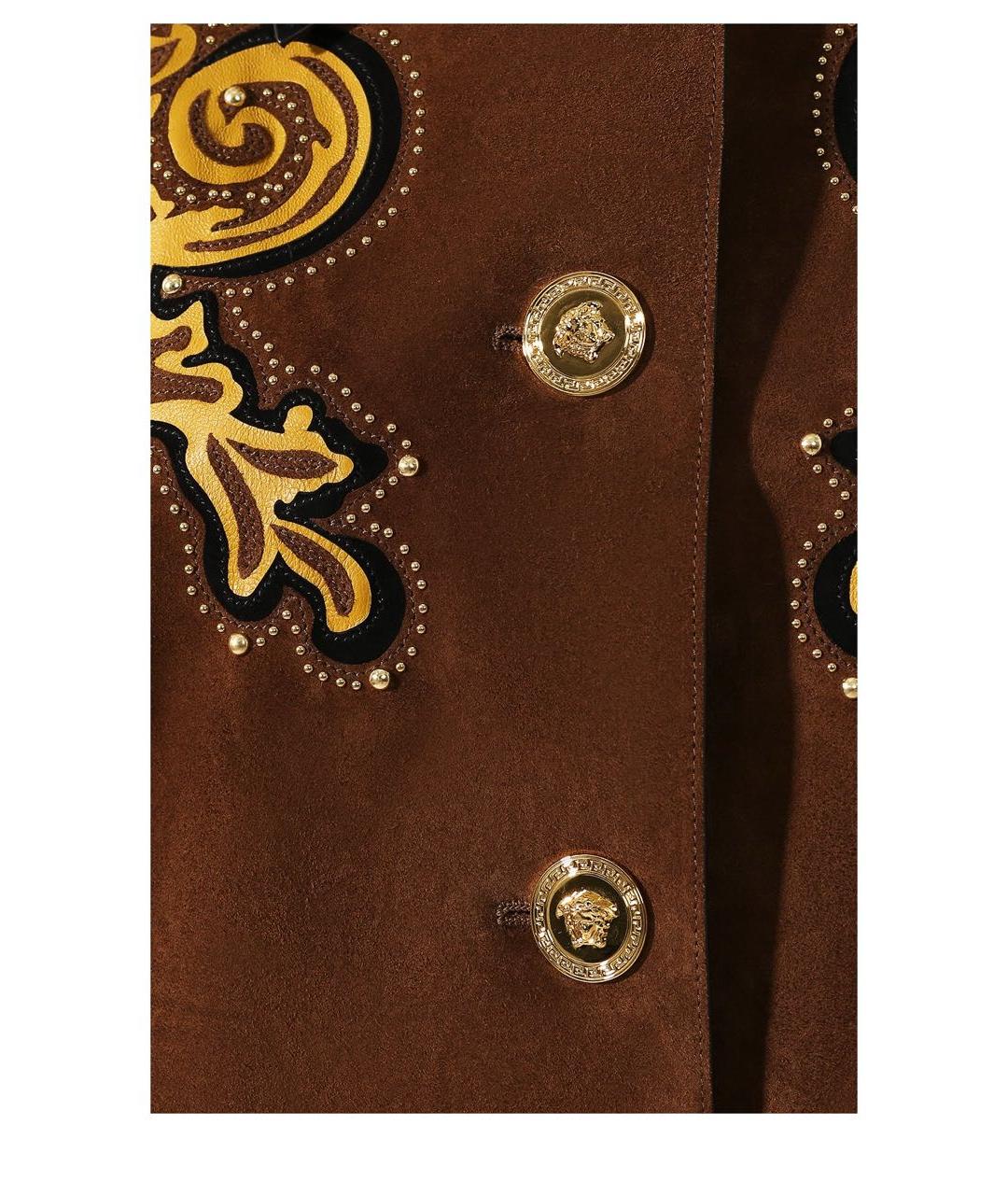 VERSACE Коричневая замшевая дубленка, фото 3