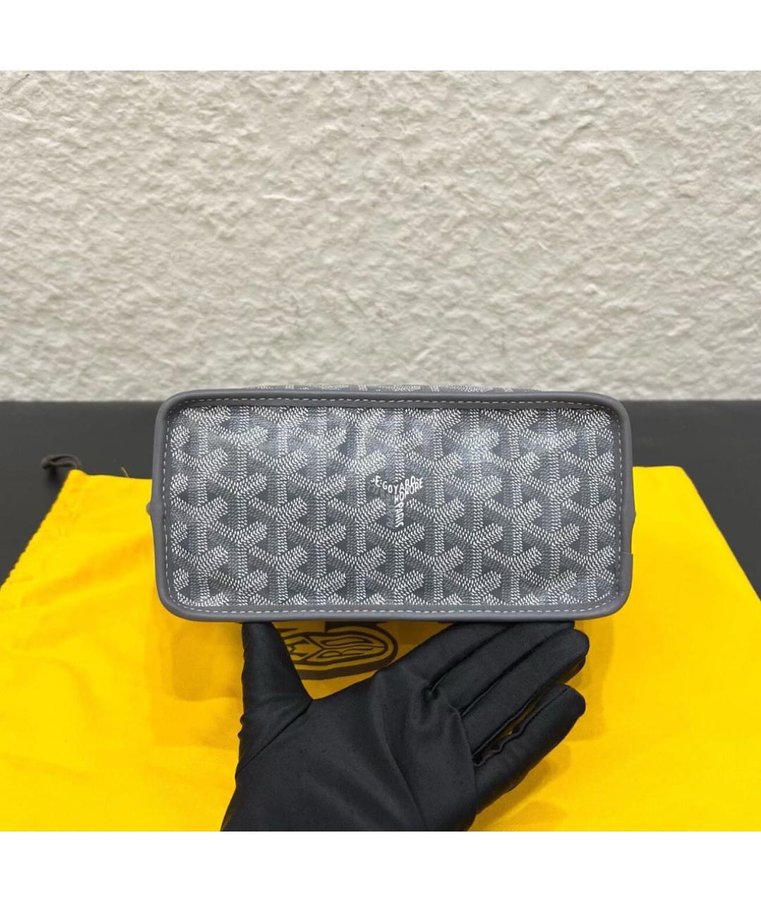 GOYARD Серая кожаная сумка через плечо, фото 5