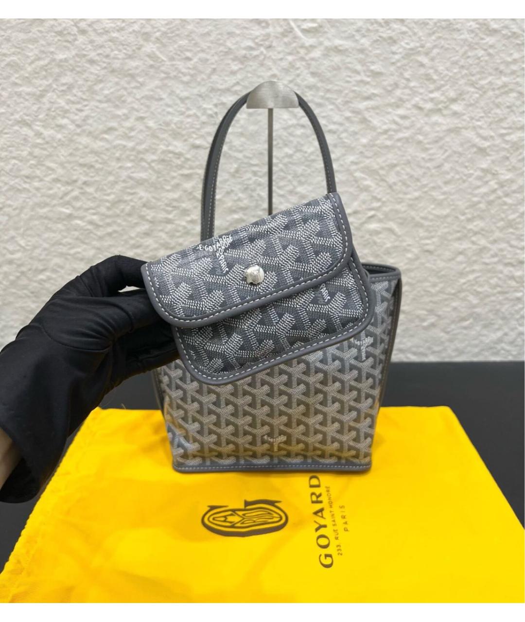 GOYARD Серая кожаная сумка через плечо, фото 6