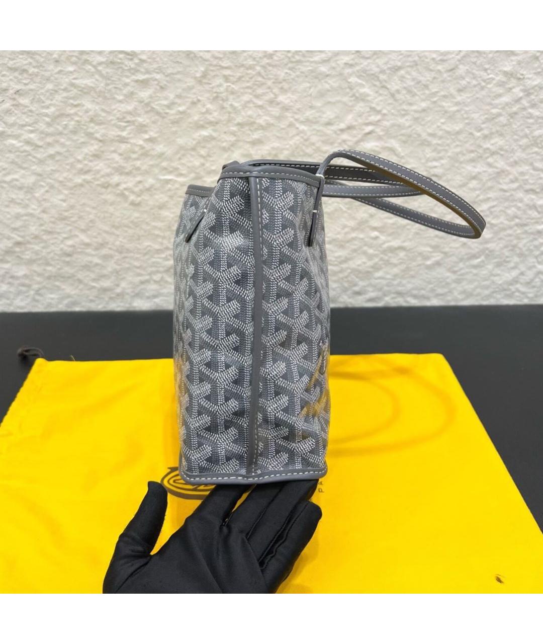 GOYARD Серая кожаная сумка через плечо, фото 4