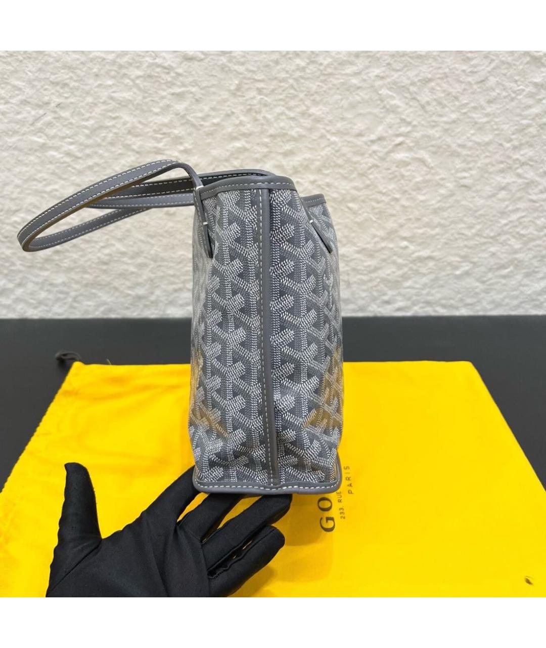 GOYARD Серая кожаная сумка через плечо, фото 3