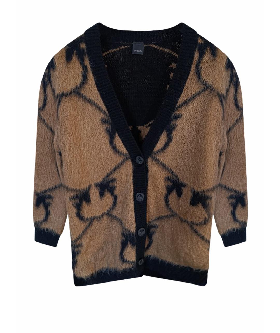 PINKO Коричневый шерстяной кардиган, фото 1